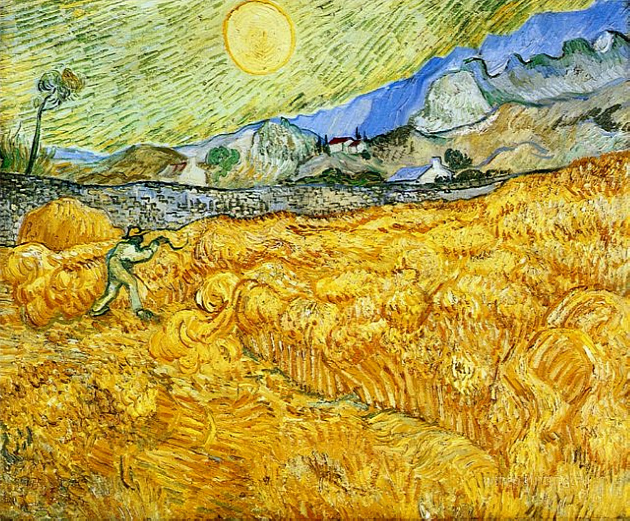 «Пшеничное поле со жнецом на закате солнца» BN International Каталог Van Gogh