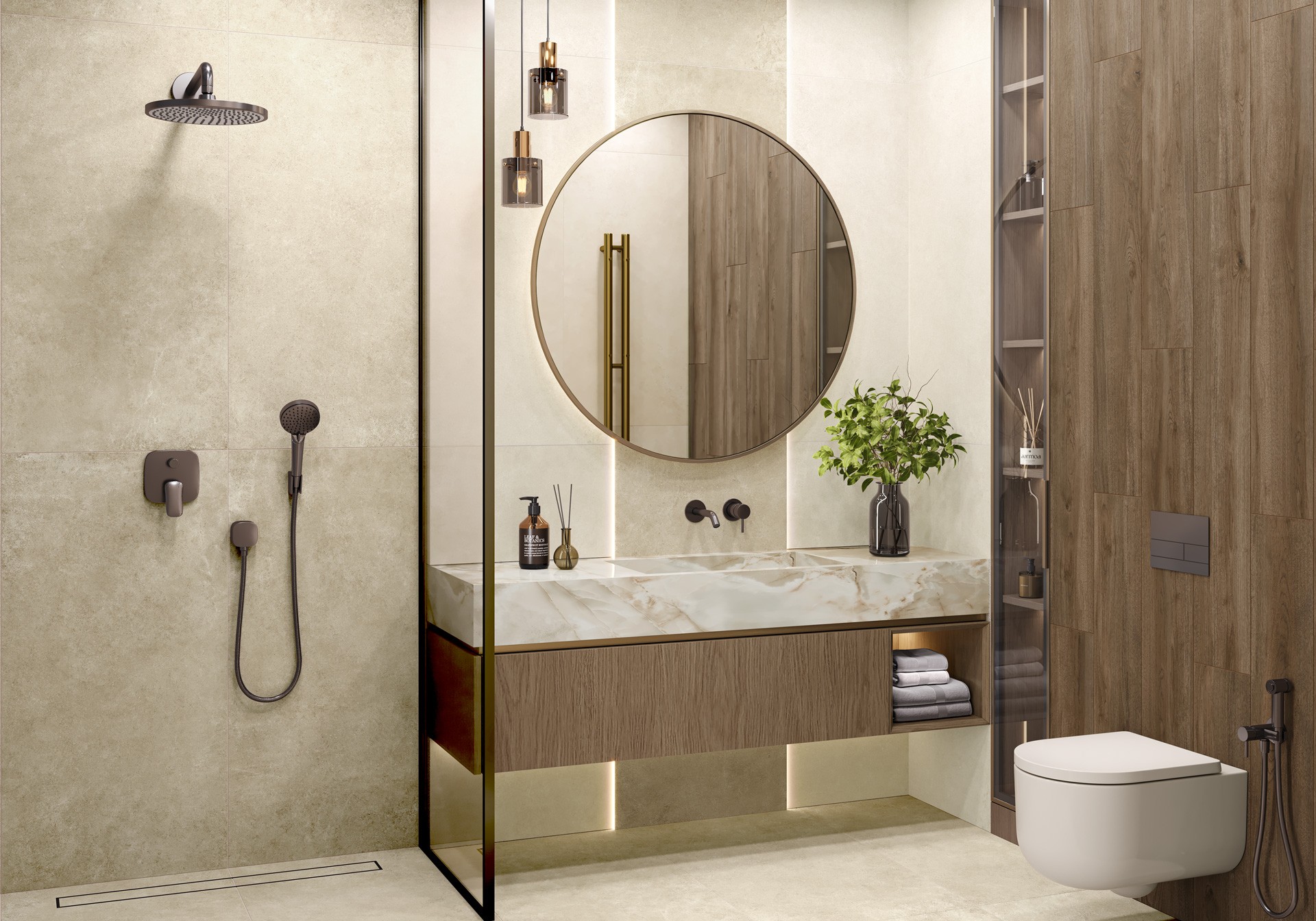Керамогранит Artkera Group арт Микроцемент, бежевый, 1200х600 фото 3
