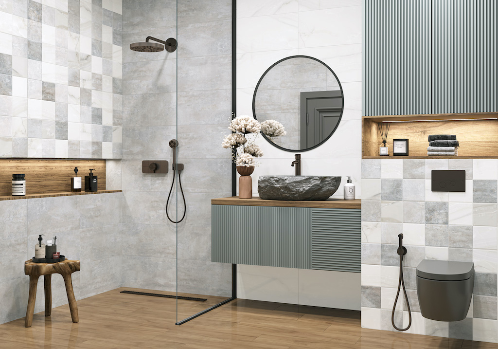 Керамическая плитка New Trend арт Титан, серый, 600x300 фото 3