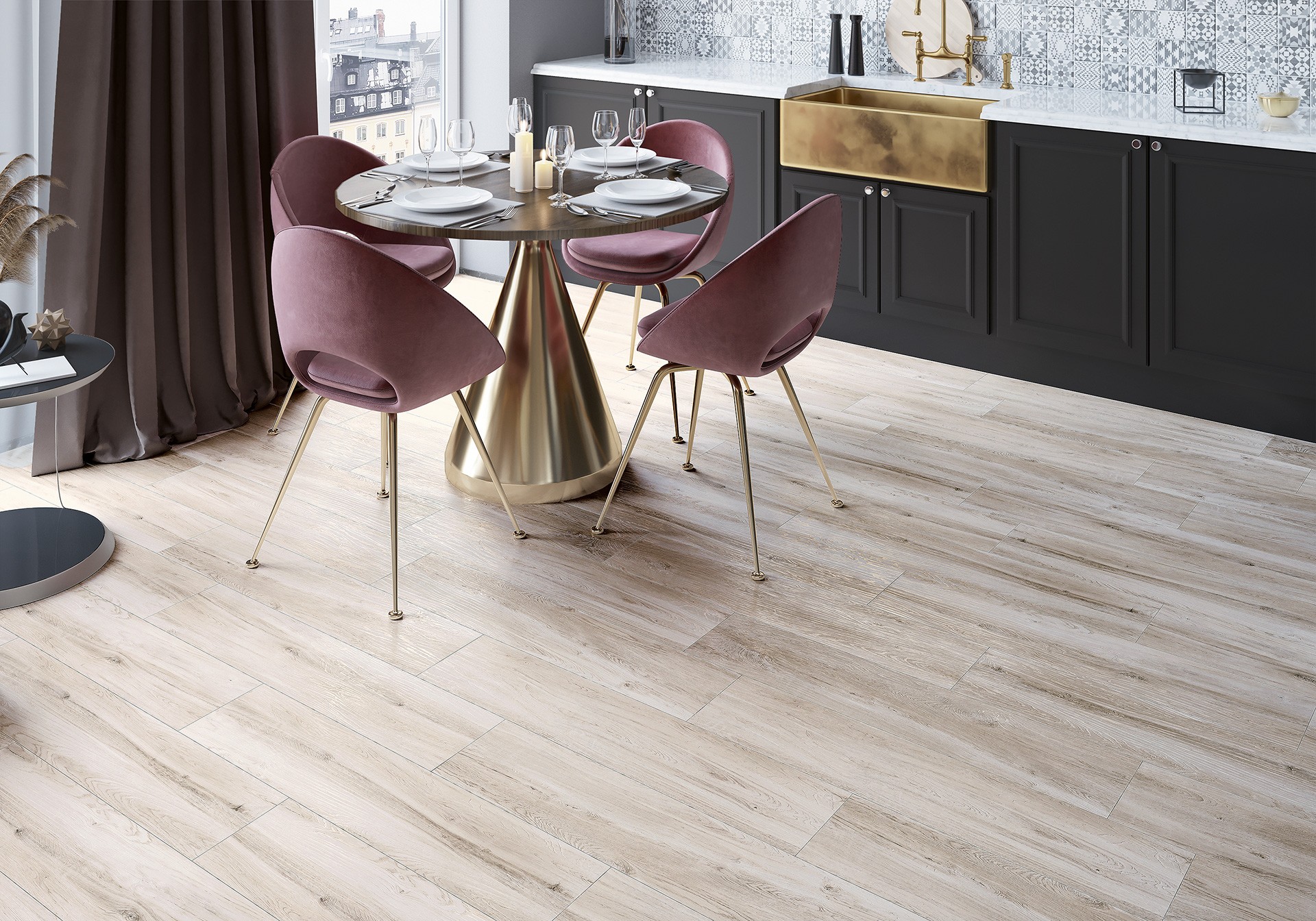 Керамогранит Alma Ceramica арт Вествуд, бежевый, 900х200 фото 2