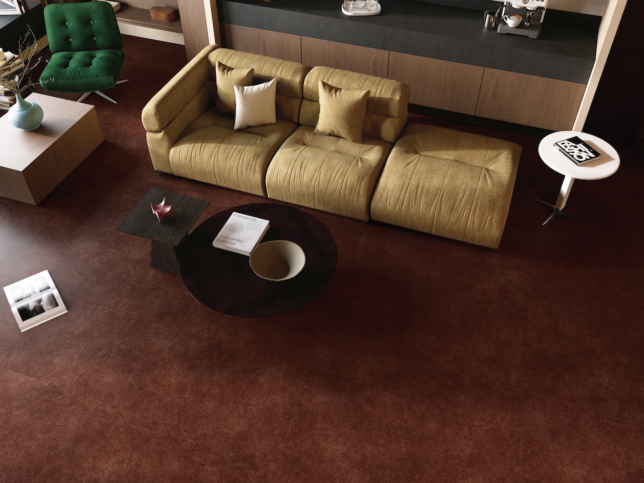 Керамогранит Global Tile арт Магнолия, бордо, 1200х600 фото 2
