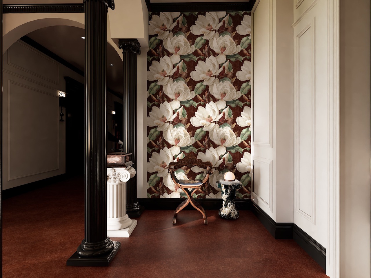 Керамогранит Global Tile арт Магнолия, бордо, 1200х600 фото 2