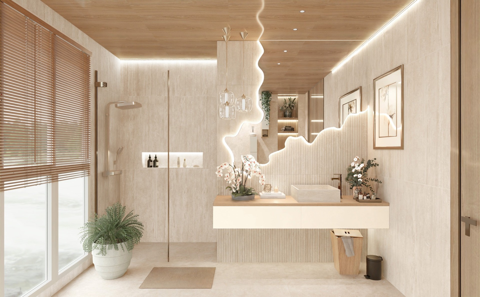 Керамогранит Global Tile арт Травертин Тиволи, светло-бежевый, 1200х600 фото 4